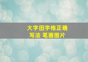 大字田字格正确写法 笔画图片